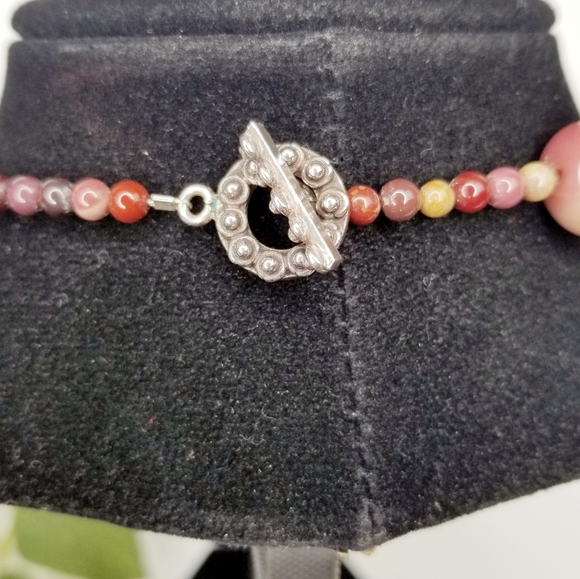 Natural Agate Stone Bead Choker Necklace - Picture 7 of 11